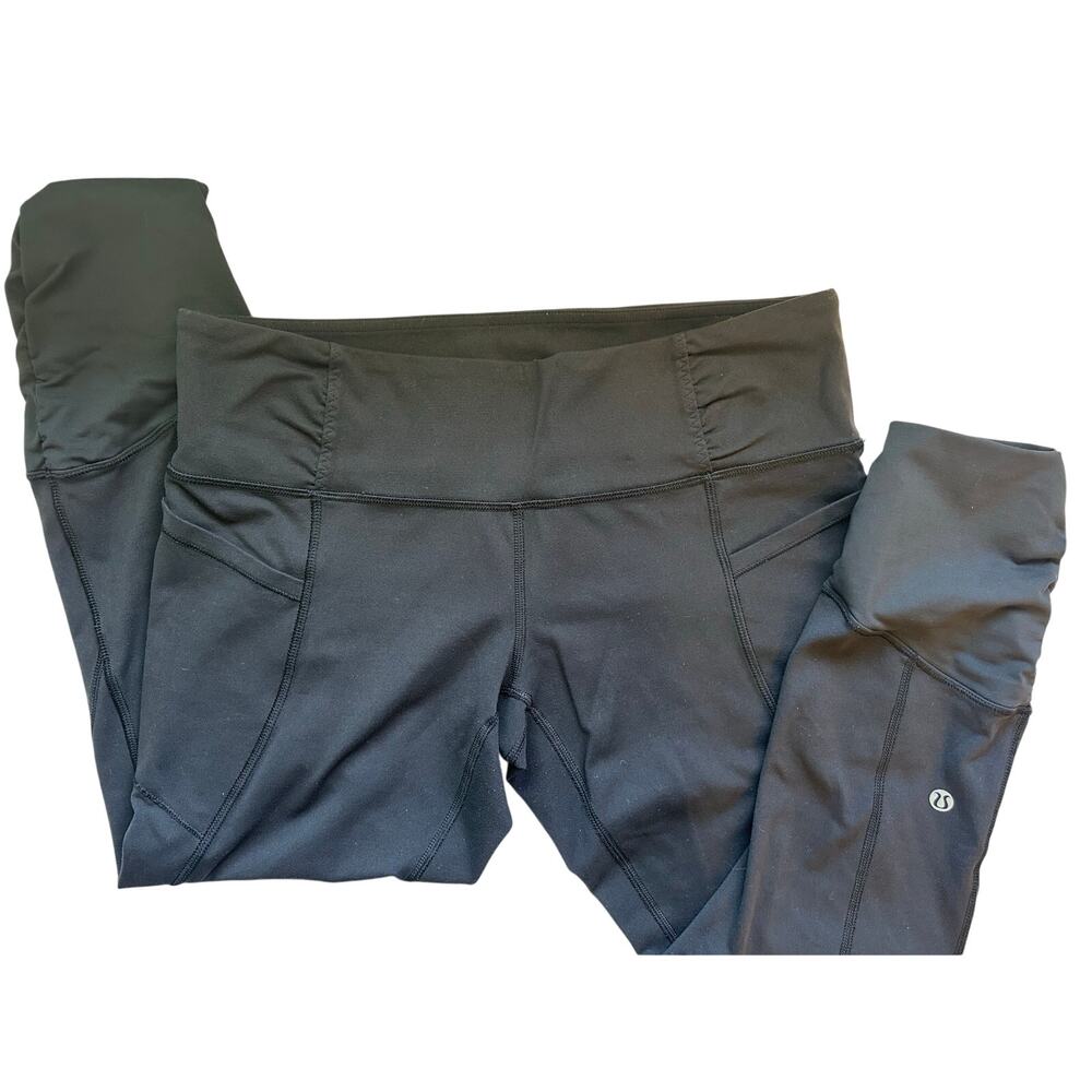 Lululemon Speed Tight Ruched Black Leggings with Pockets